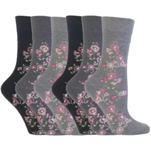 6 Pairs Non-Elastic Soft Top Cotton Socks for Women