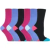 6 Pairs Non-Elastic Soft Top Cotton Socks for Women Plain Socks