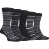 Men's Striped Dress Socks - 5-Pack Cotton Comfort